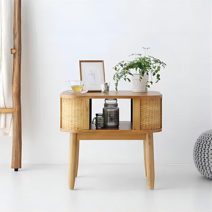 Merkat Storage Table Rattan Woven Type