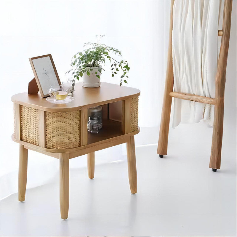 Merkat Storage Table Rattan Woven Type